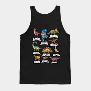 Types Of Dinosaurs Graphics Dino Identification Tank Top